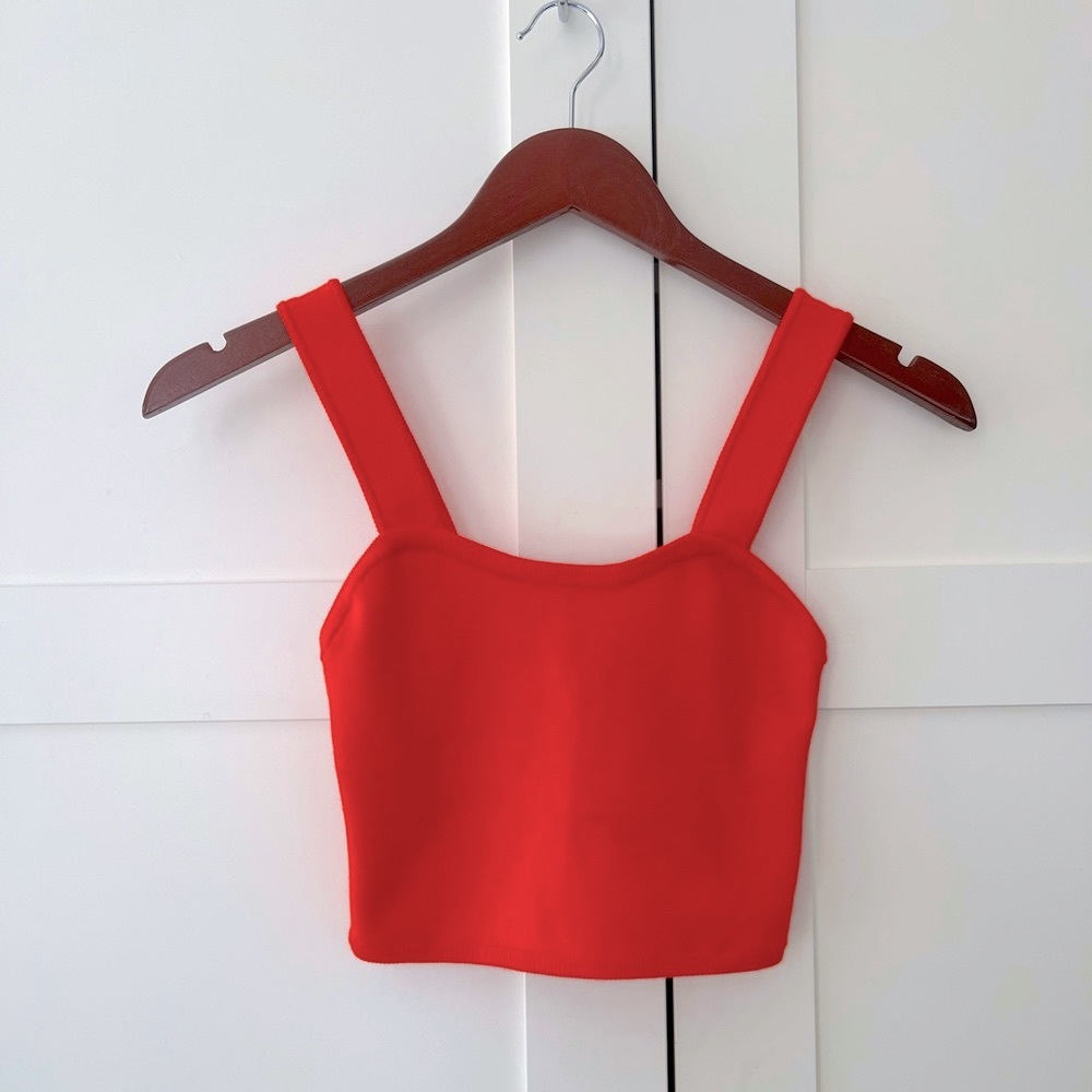 Wilfred Red-orange cropped sweater top